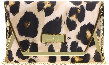 River Island Oversize Leopard Clutch in Animal (purple) - Lyst