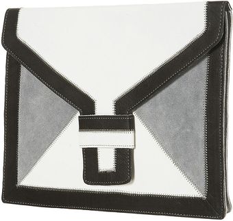 Topshop Oversized Leather Clutch - Lyst