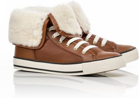 Tory Burch Benjamin High Sneaker in Brown (sienna) - Lyst
