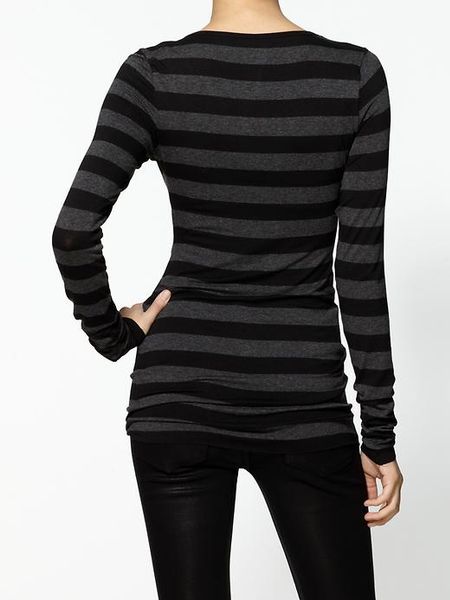 striped long sleeve crew neck