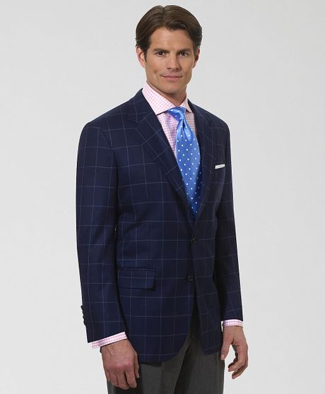 Brooks Brothers Madison Fit Saxxon Windowpane Sport Coat in Blue for