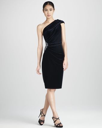David Meister Ruched Oneshoulder Cocktail Dress - Lyst