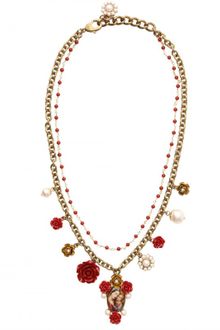 Dolce & Gabbana Virgin Mary with Red Roses Necklace - Lyst