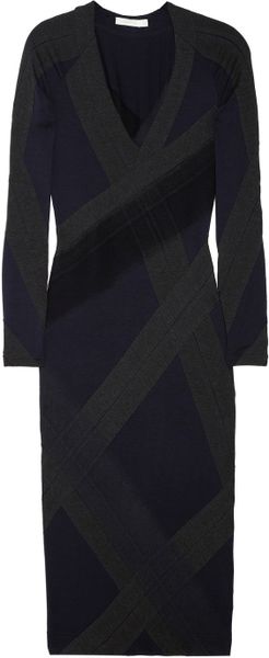Donna Karan New York Paneled Stretchjersey Dress in Blue (navy) - Lyst