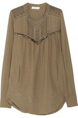Etoile Isabel Marant Flor Embroidered Gauze Top