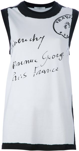 Givenchy Sleeveless Long TShirt in White - Lyst