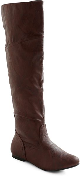 Modcloth Get Stitched Quick Boot in Brown in Brown - Lyst