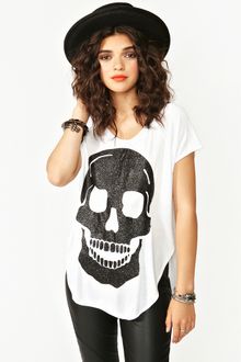 Nasty Gal Glitter Skull Tee - Lyst