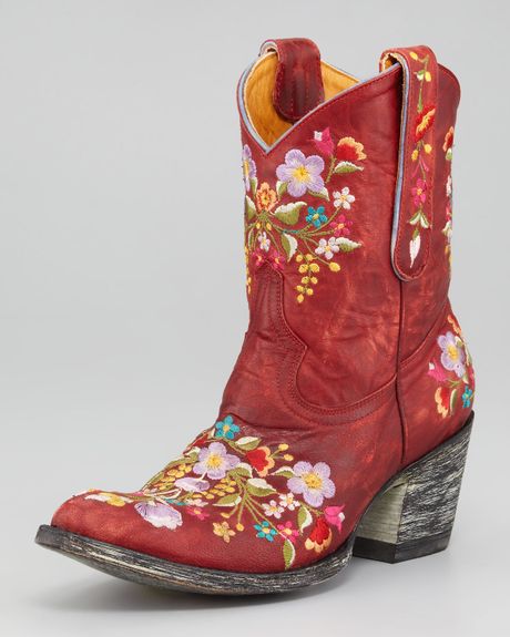 red cowboy booties for women