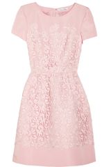 Oscar de la Renta Lace and Silk Faille Dress