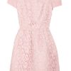 Oscar De La Renta Lace and Silk Faille Dress in Pink - Lyst