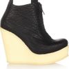 Pedro Garcia Fedora Textured Leather Wedge Ankle Boots in Black - Lyst
