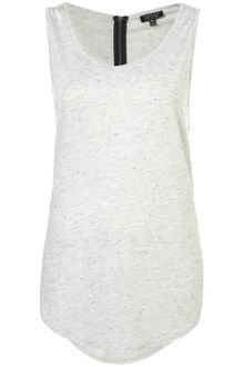 Topshop Zip Back Curve Hem Vest - Lyst