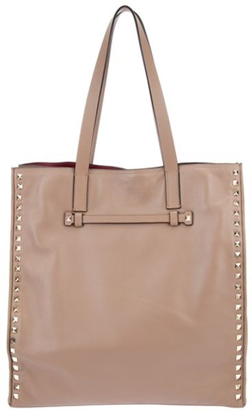 Valentino Studded Tote in Beige (pink) - Lyst