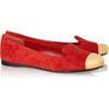 Yves Saint Laurent Evalyn Suede and Metal Loafers in Red - Lyst