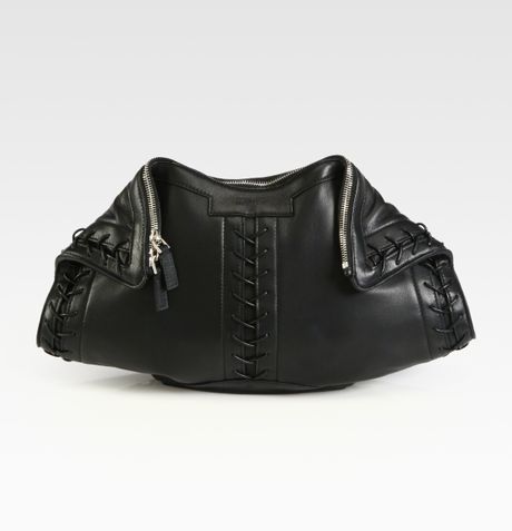 Alexander Mcqueen Demanta Laceup Clutch in Black - Lyst