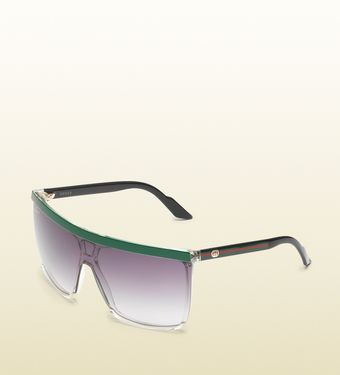 Gucci Large Rectangle Frame Sunglasses with Gg Logo On Web Temples - Lyst
