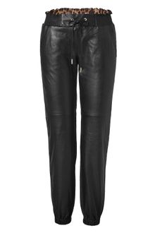 Juicy Couture Black Leather Track Pants - Lyst