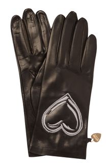 Moschino Cheap & Chic Scribble Heart Leather Gloves - Lyst