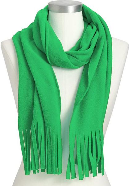 Old Navy Fringed Performance Fleece Scarves in Green (imperial jade)