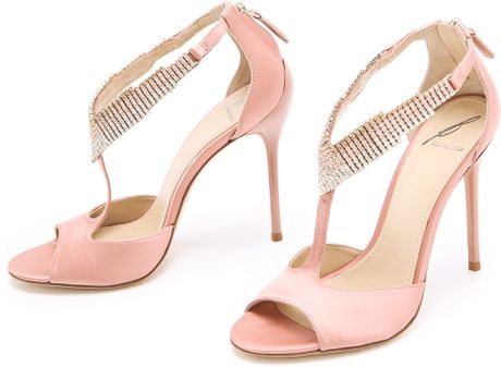B Brian Atwood Loreto Crystal Sandals in Pink (champagne) - Lyst