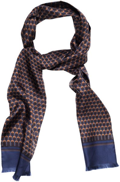 Gucci Linkprint Silk Scarf in Blue for Men (navy) | Lyst