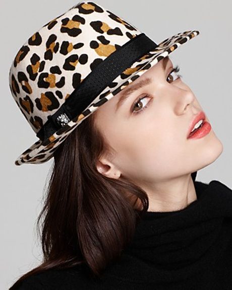 Juicy Couture Leopard Cropped Fedora in Animal (leopard) - Lyst