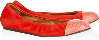 Lanvin Suede and Tegu Ballet Flats - Lyst