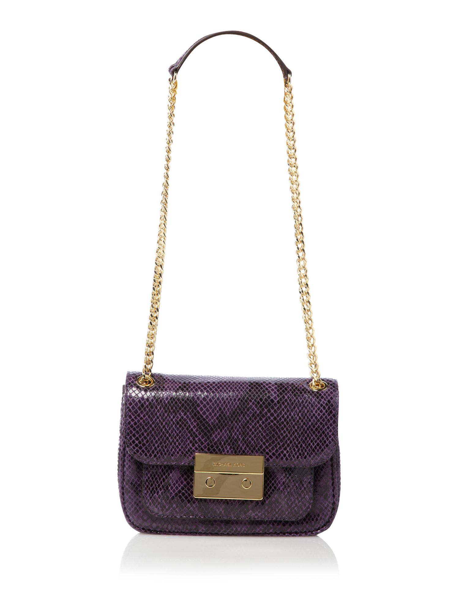 Michael Kors Sloane Snake Small Shoulder Bag in Purple Lyst