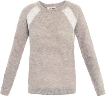 Vanessa Bruno Lace Shoulder Mohair Sweater - Lyst