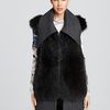 Vera Wang Wool and Fur Combo Vest  in Gray (charcoal) - Lyst