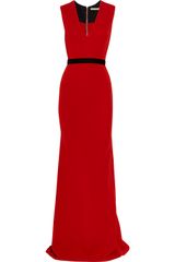 Victoria Beckham Belted Wool and Silkblend Double Crepe Gown