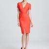 Zac Posen  Deep V Neck Jersey Dress in Orange (tangerine) - Lyst