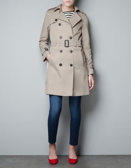 Zara Trench Coat with Removable Lining in Beige (camel)