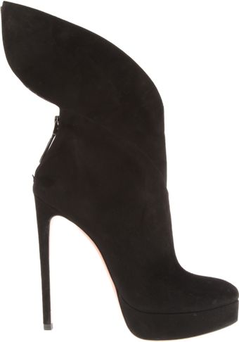 Alaïa Black Blow Boots in Soft Suede with Graphic Ankle Panels - Lyst