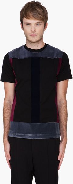 Christopher Kane Black Flock Panel Tshirt in Black for Men - Lyst