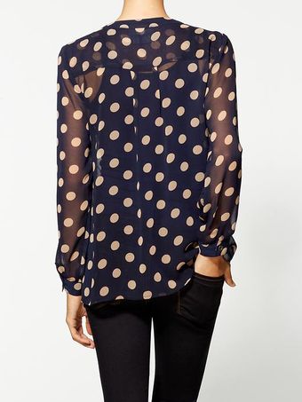 Mink Pink 39double Take39 Polka Dot Chiffon Shirt - Lyst