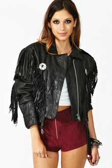 Nasty Gal Fringed Moto Jacket - Lyst