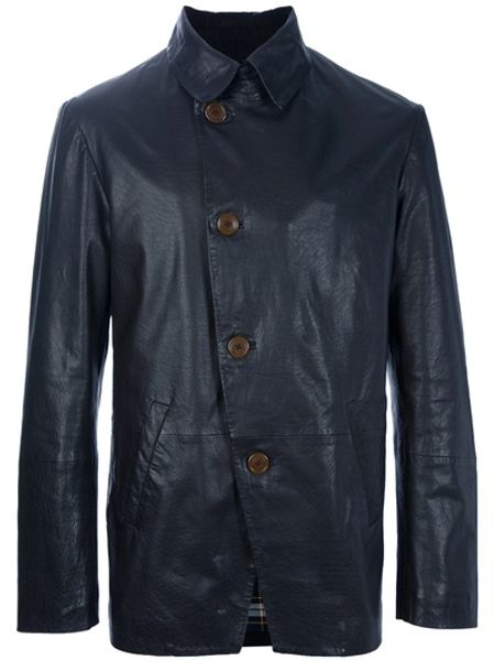 Vivienne Westwood Asymmetric Leather Jacket in Black for Men - Lyst