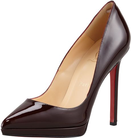 Christian Louboutin Pigalle Patent Platform Red Sole Pump in Purple (plum) - Lyst