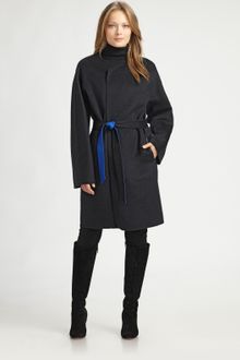 Lafayette 148 New York Woolangora Colorblock Coat - Lyst