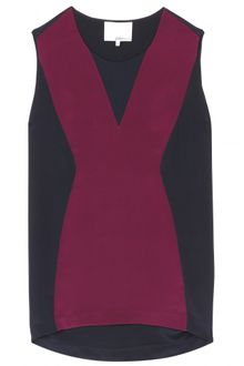 3.1 Phillip Lim Twotone Silk Sleeveless Top - Lyst