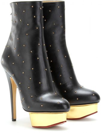 Charlotte Olympia Lucinda Leather Booties - Lyst