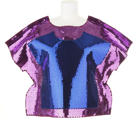 Comme Des Garçons 2d Top in Polyester with Pink Sequins in Purple (pink) - Lyst