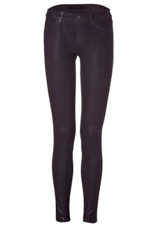 J Brand Aubergine Coated Mid Rise Super Skinny Jeans - Lyst