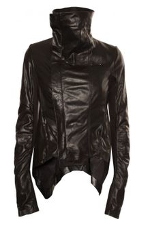 Rick Owens Naska Leather Biker Jacket Black - Lyst