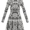 Alexander Mcqueen Bicolour Flower Jacquard Dress in White (black) - Lyst