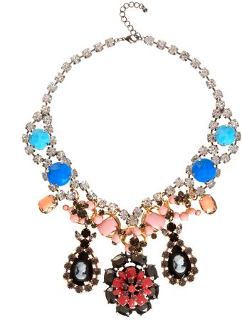 Asos Cameo Premium Statement Stone Necklace - Lyst