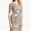 Bcbgmaxazria Sequin Pattern Ponte Dress in Gray (cinder combo) - Lyst