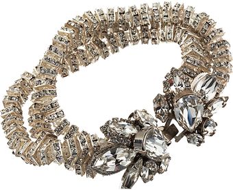 Erickson Beamon Crystal Triplestrand Square Rondelle Bracelet - Lyst